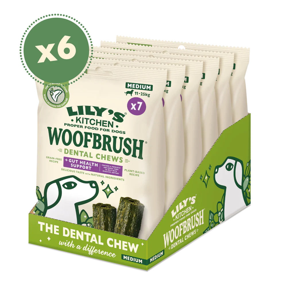Medium Woofbrush Gut Health Dental Chew Multipacks (6 x 196g)