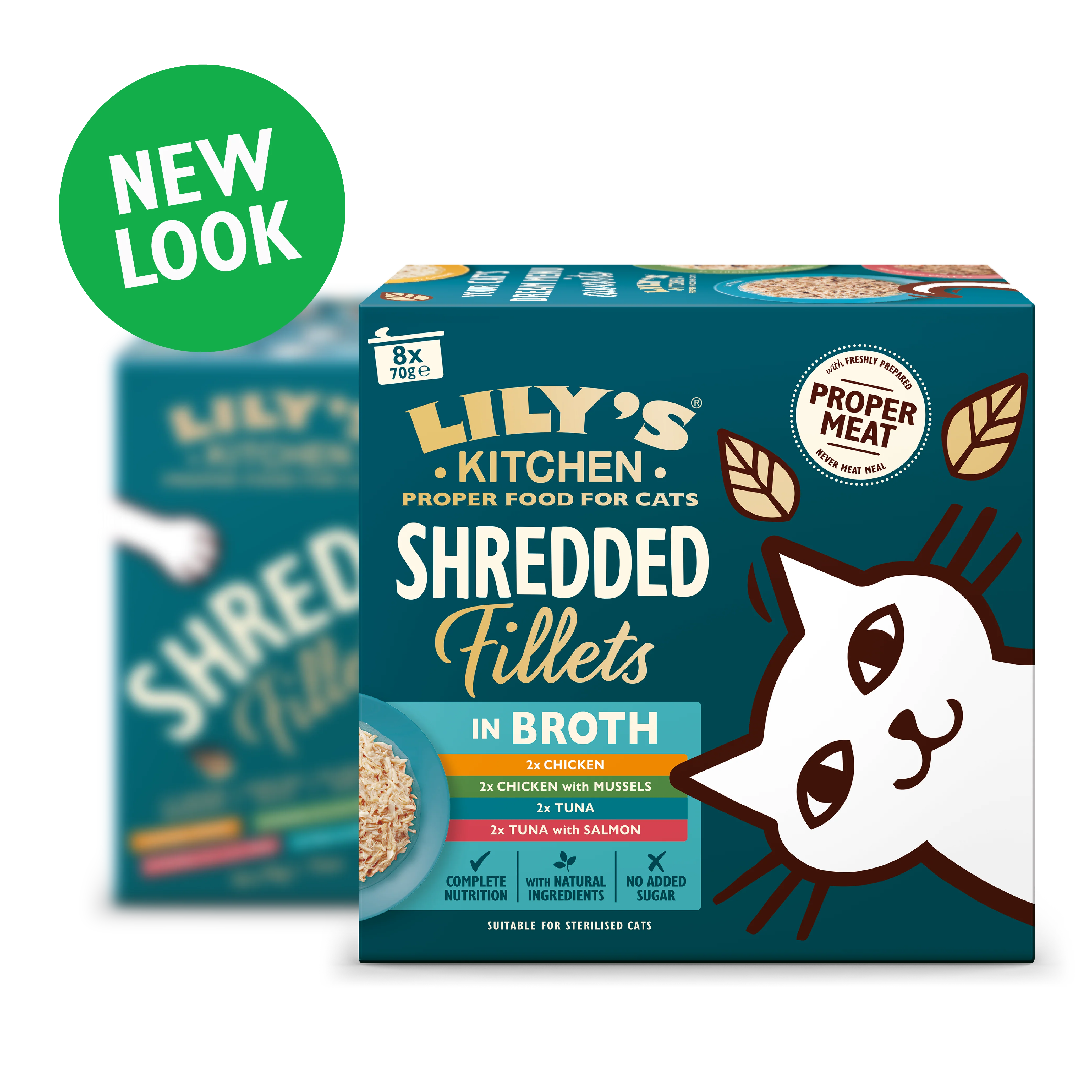 Shredded Fillets in Broth Multipack (8 x 70g) - Image 2