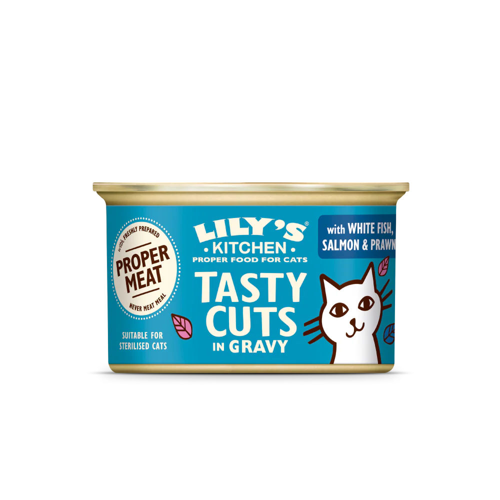 With White Fish, Salmon & Prawn Tasty Cuts in Gravy (85g)